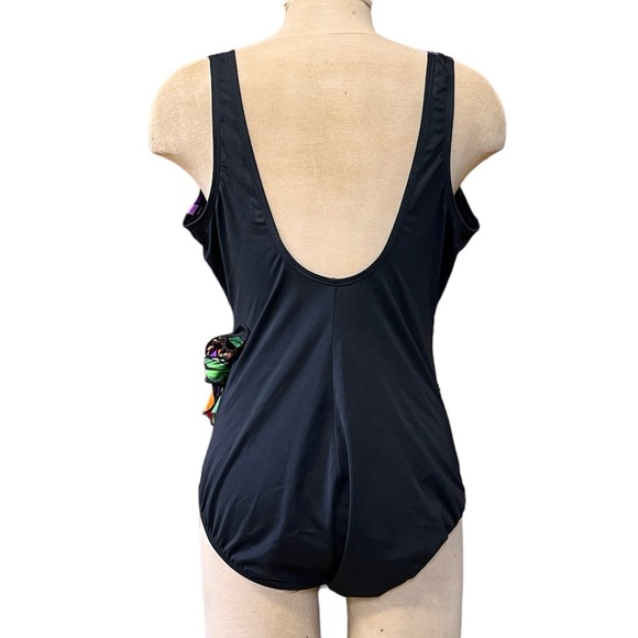 Longitude Swimsuit Sanctuary Side Tie Surplice One Piece Tropical 14 - Picture 4 of 8